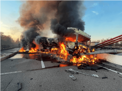 Stay Cable blasts and fire